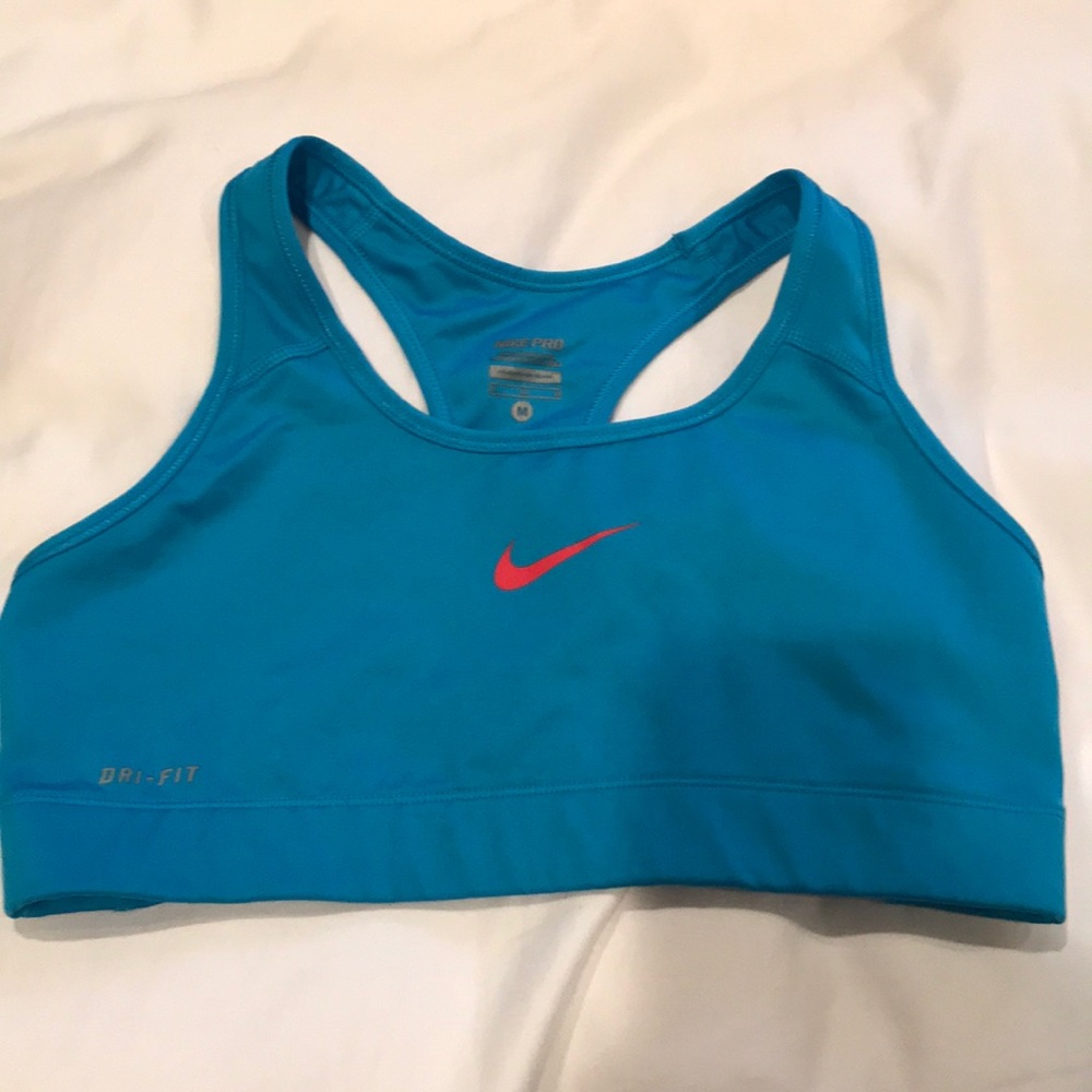 Blue nike sports bra